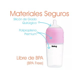 Foto 2 | Biberón Anticólico Para Mezclar Fórmula 9oz/260ml 3pz Belug, Rosa