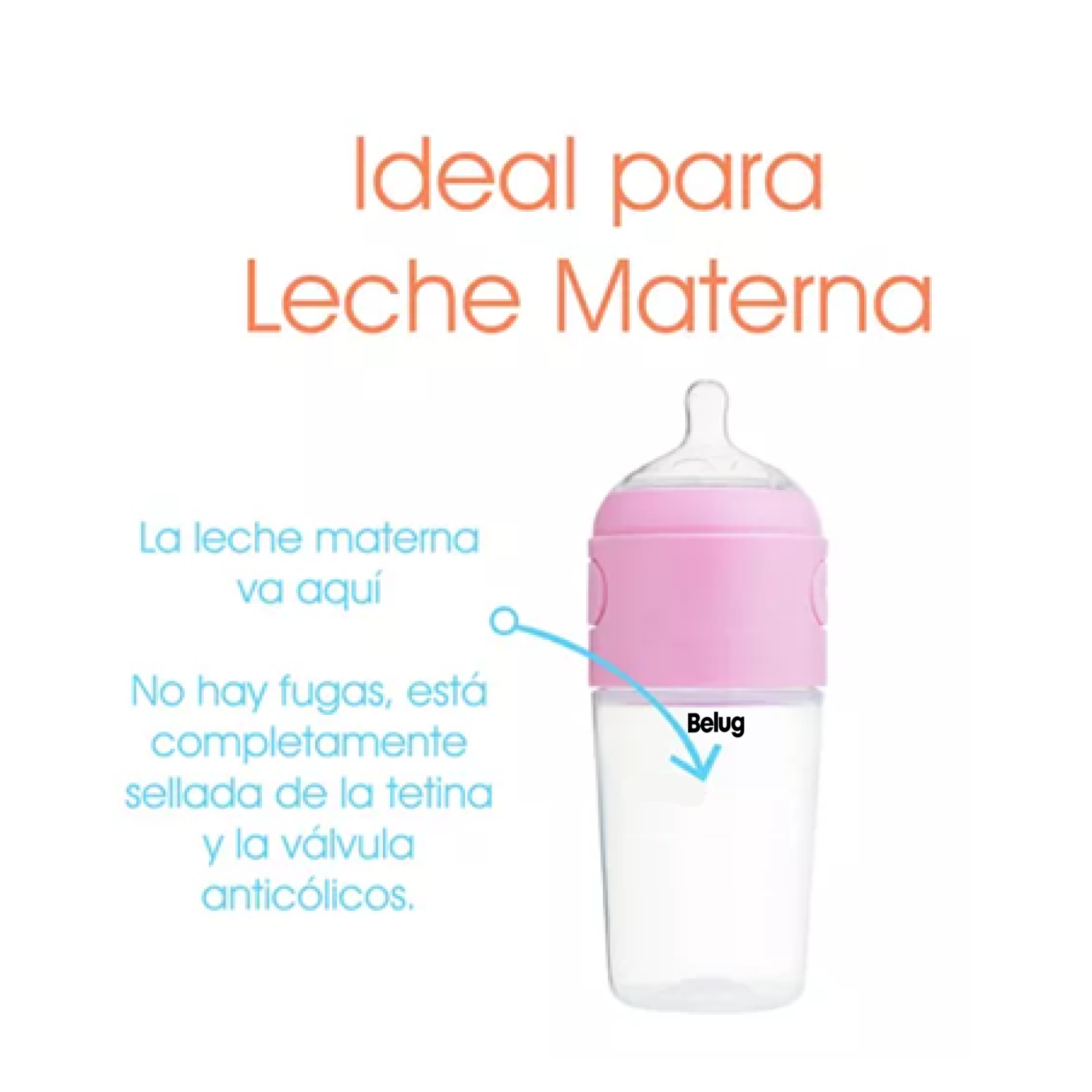 Foto 4 pulgar | Biberón Anticólico Para Mezclar Fórmula 9oz/260ml 3pz Belug, Rosa