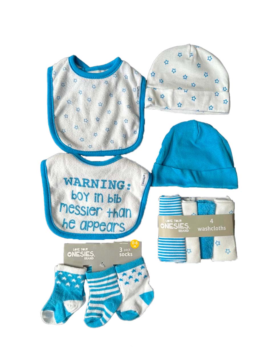 Foto 2 pulgar | Kit 4 Piezas Bebé Niño Onesies Accesorios Azul Op2191hk