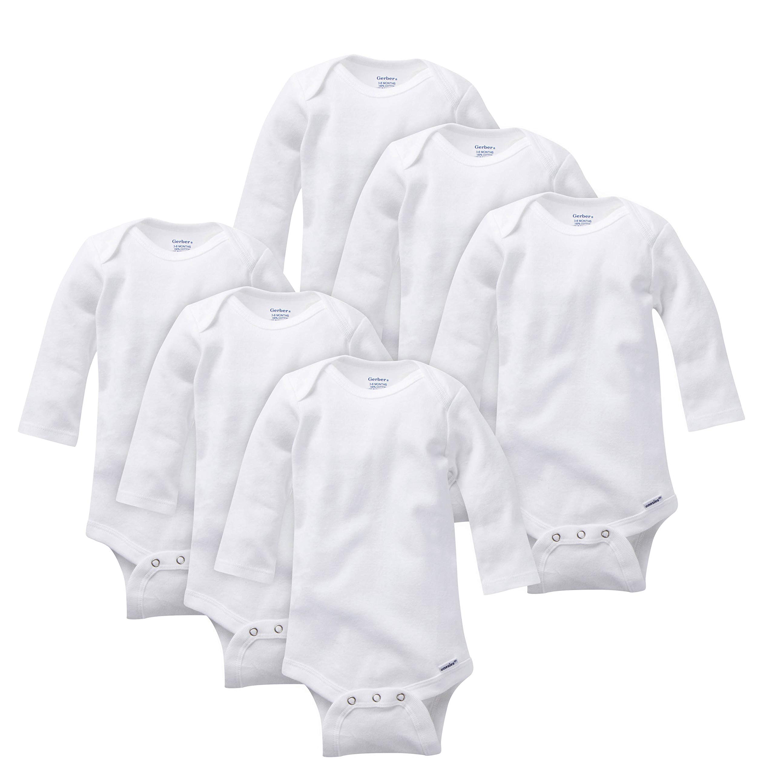 Foto 2 pulgar | Mono Gerber De Manga Larga Unisex Para Niños Pequeños, 4t, Blanco - Venta Internacional.