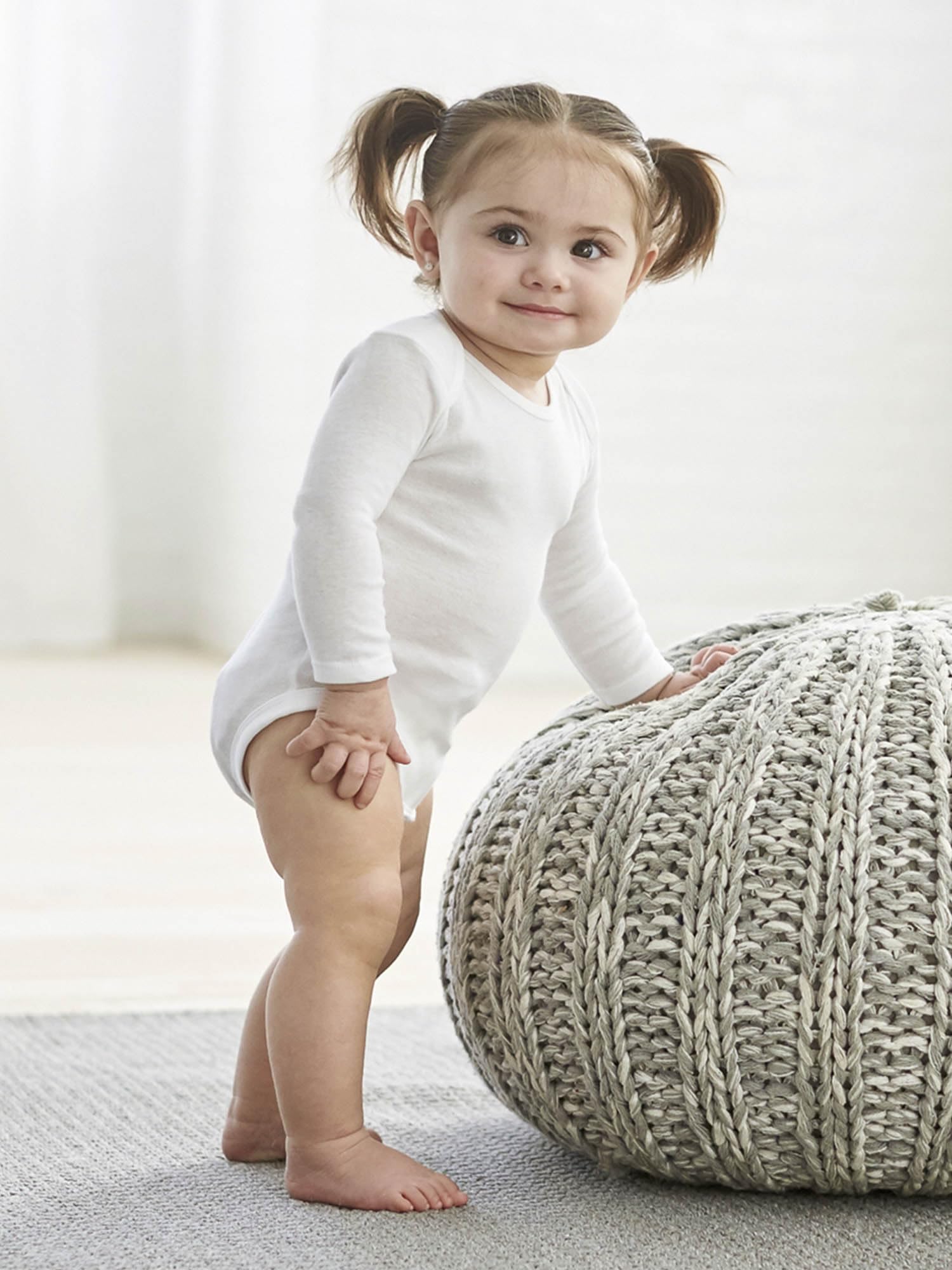 Foto 2 | Mono Gerber De Manga Larga Unisex Para Niños Pequeños, 4t, Blanco - Venta Internacional.