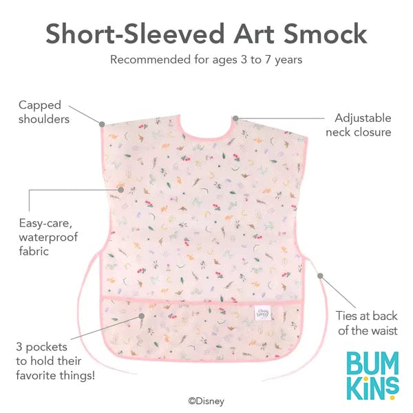 Foto 6 pulgar | Babero Impermeable De Manga Corta Smock Bumkins Disney De 3 A 7 Años - Venta Internacional.