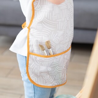 Foto 3 | Babero Impermeable De Manga Corta Smock Bumkins De 3 A 7 Años, Color Beige Bohemio - Venta Internacional.
