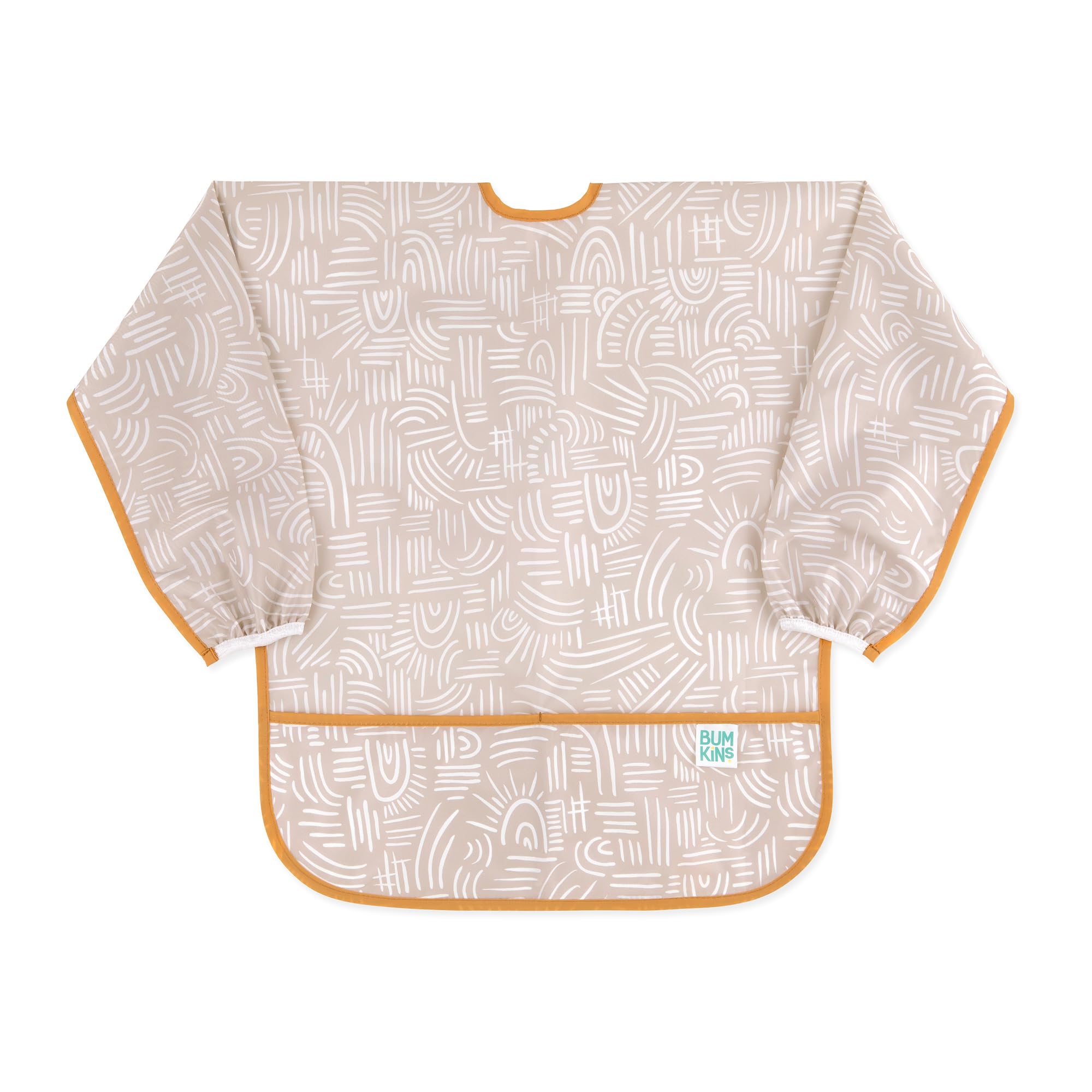 Foto 2 pulgar | Babero Impermeable Con Mangas Smock Bumkins Para Niños De 3 A 5 Años, Color Beige - Venta Internacional.