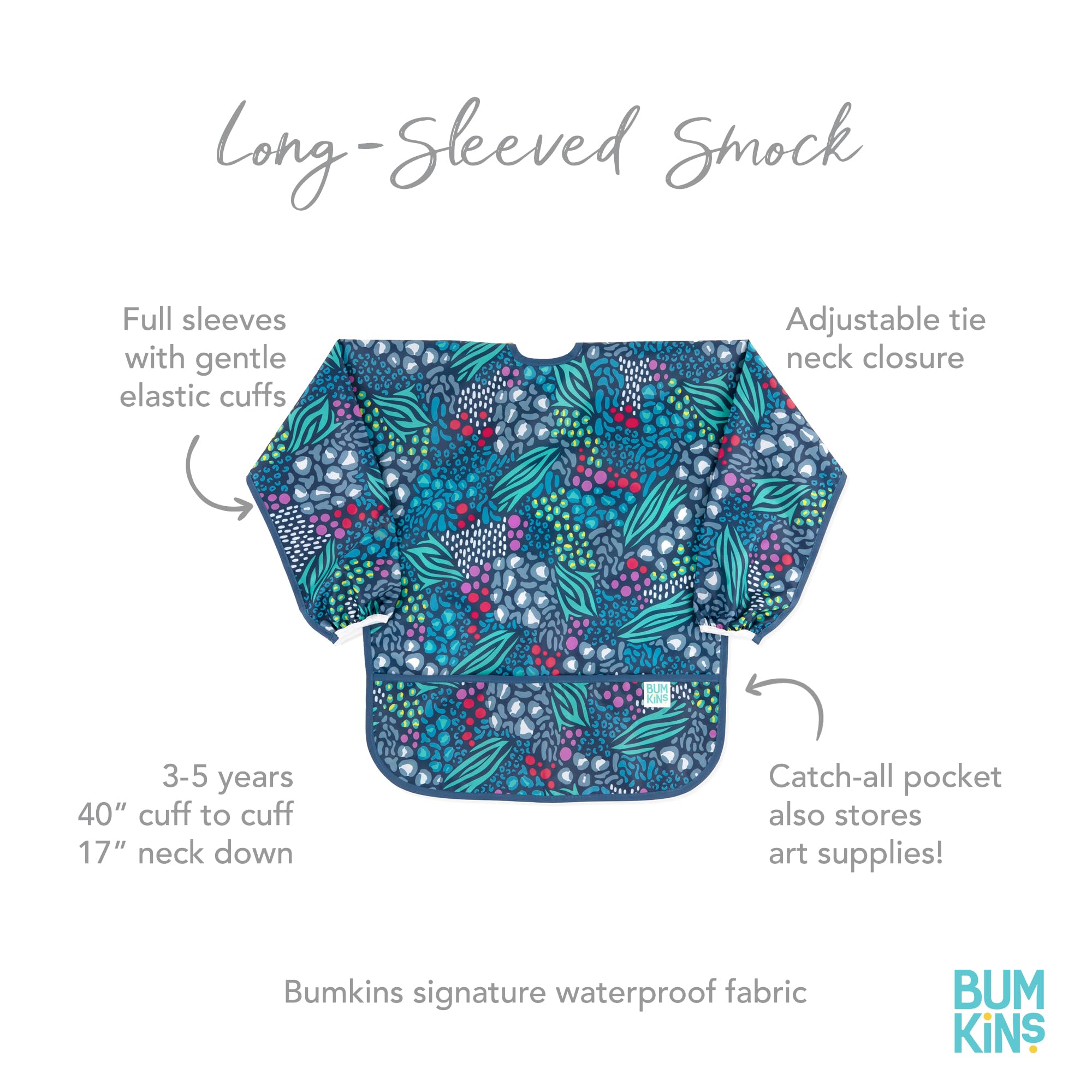 Foto 6 pulgar | Babero Impermeable Con Mangas Smock Bumkins Para Niños Pequeños De 3 A 5 Años En La Jungla - Venta Internacional.