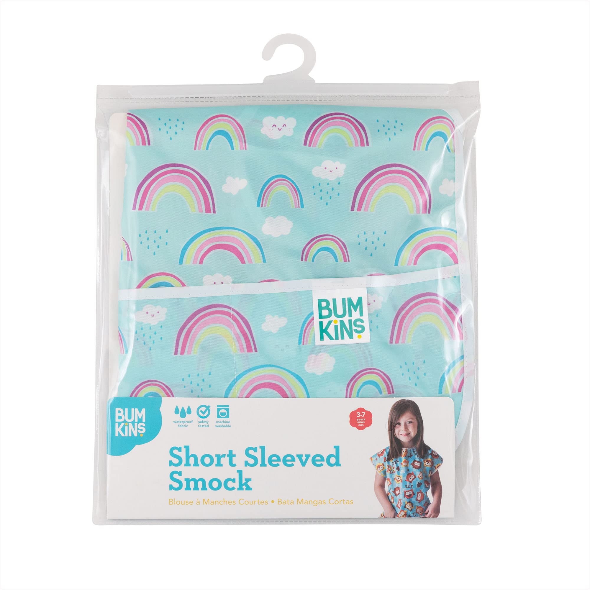 Foto 6 pulgar | Babero Smock Bumkins De Manga Corta Impermeable Para Niños De 3 A 7 Años - Venta Internacional.