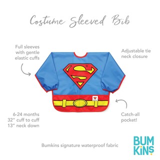 Foto 4 | Babero Con Mangas Superman Para Bebés Y Niños Pequeños De 6 A 24 Meses - Venta Internacional.