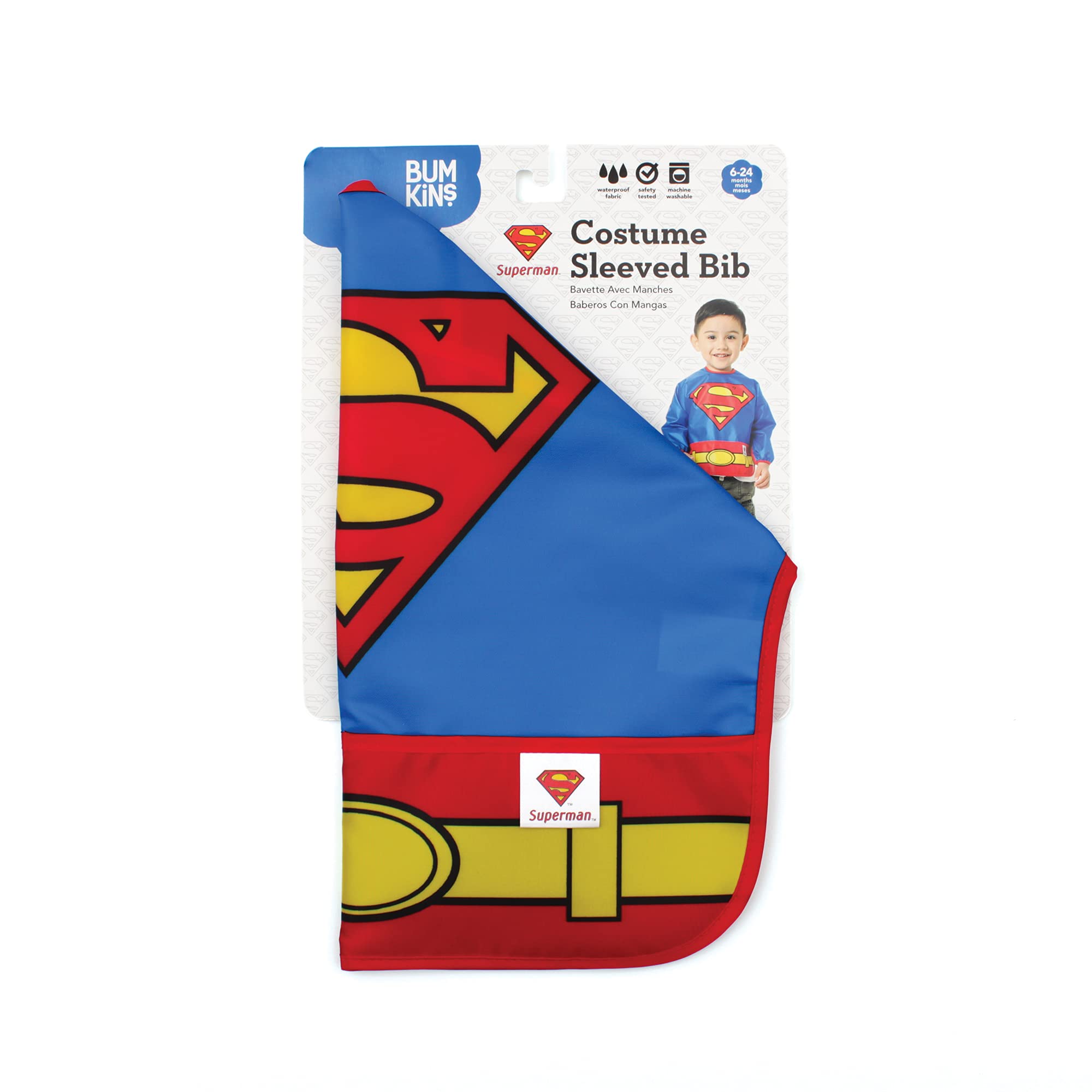 Foto 6 pulgar | Babero Con Mangas Superman Para Bebés Y Niños Pequeños De 6 A 24 Meses - Venta Internacional.