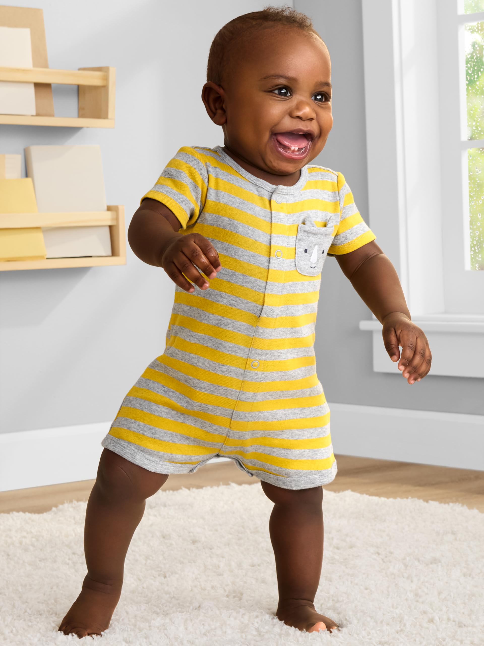 Foto 5 | Romper Simple Joys By Carter's Snap-up Dinosaur, Paquete De 3 Unidades, 0-3 M - Venta Internacional.