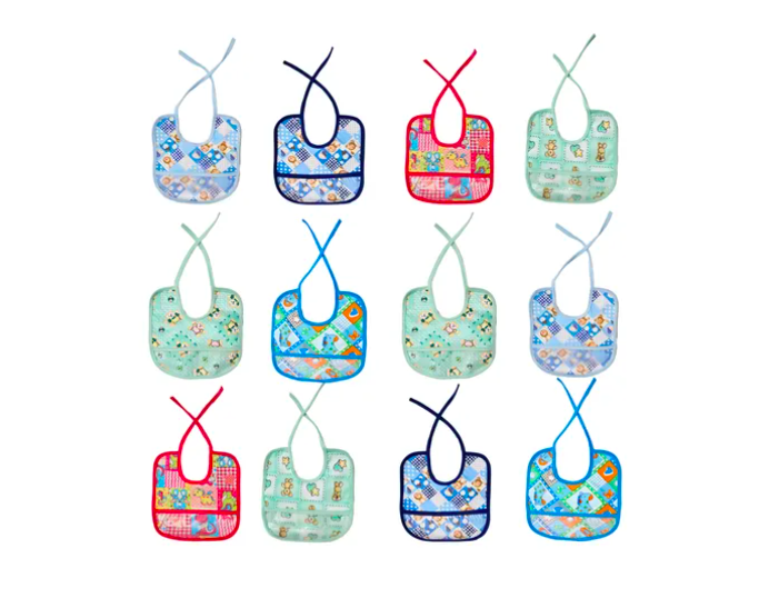 12 Xtellar Piezas Baberos Para Bebe Tela Frente Impermeables Atras
