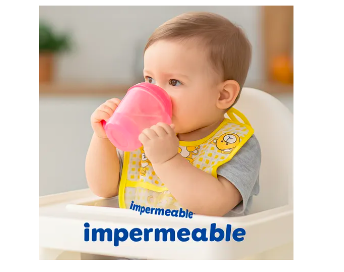 Foto 4 pulgar | 12 Xtellar Piezas Baberos Para Bebe Tela Frente Impermeables Atras