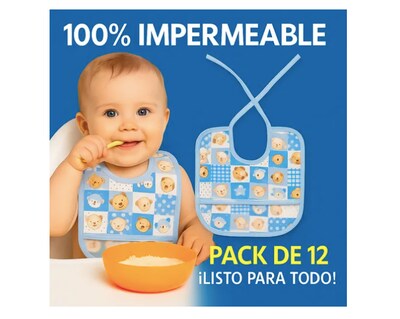 Foto 4 | 12 Xtellar Piezas Baberos Para Bebe Tela Frente Impermeables Atras