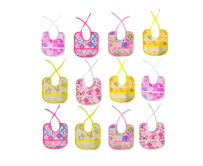 12 Xtellar Piezas Baberos Para Bebe Tela Frente Impermeables Atras