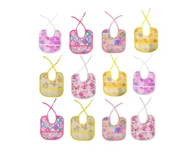 Foto 1 | 12 Xtellar Piezas Baberos Para Bebe Tela Frente Impermeables Atras