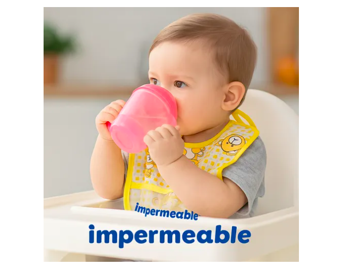 Foto 5 pulgar | 12 Xtellar Piezas Baberos Para Bebe Tela Frente Impermeables Atras