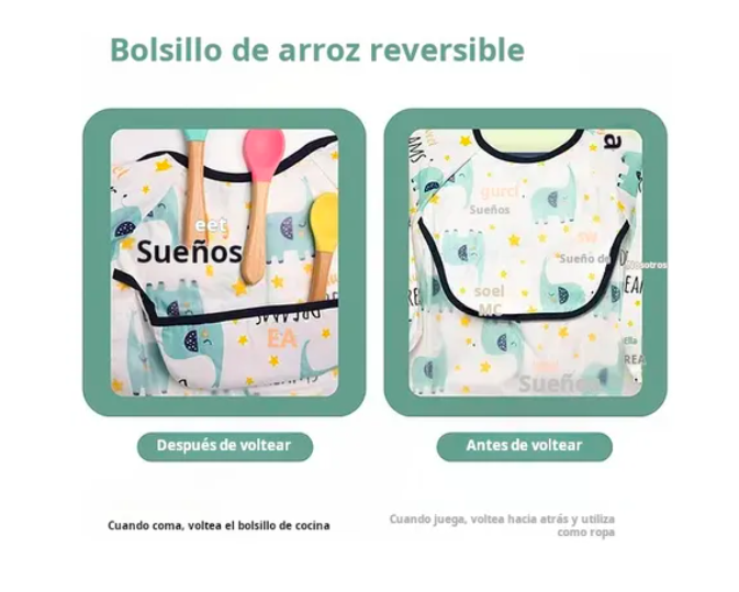 Foto 3 pulgar | Baberos Xtellar De Bebé De Manga Larga de Algodón Impermeable 2 Piezas