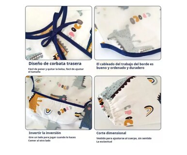Foto 3 | Baberos Xtellar De Bebé De Manga Larga Algodón Impermeable 2 Piezas