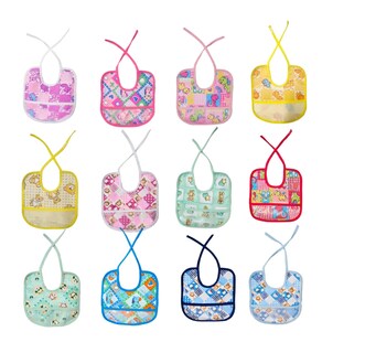 Foto 1 | 12 Piezas Baberos Xtellar Para Bebe Tela Frente Impermeables Atras