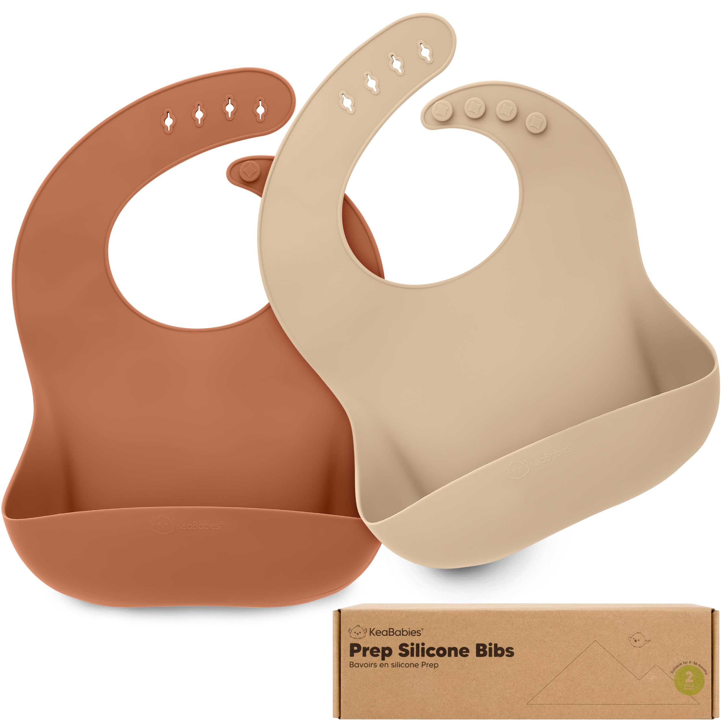 Foto 2 pulgar | Baberos de Silicona Keababies Resistentes 2 Pack  - Venta Internacional