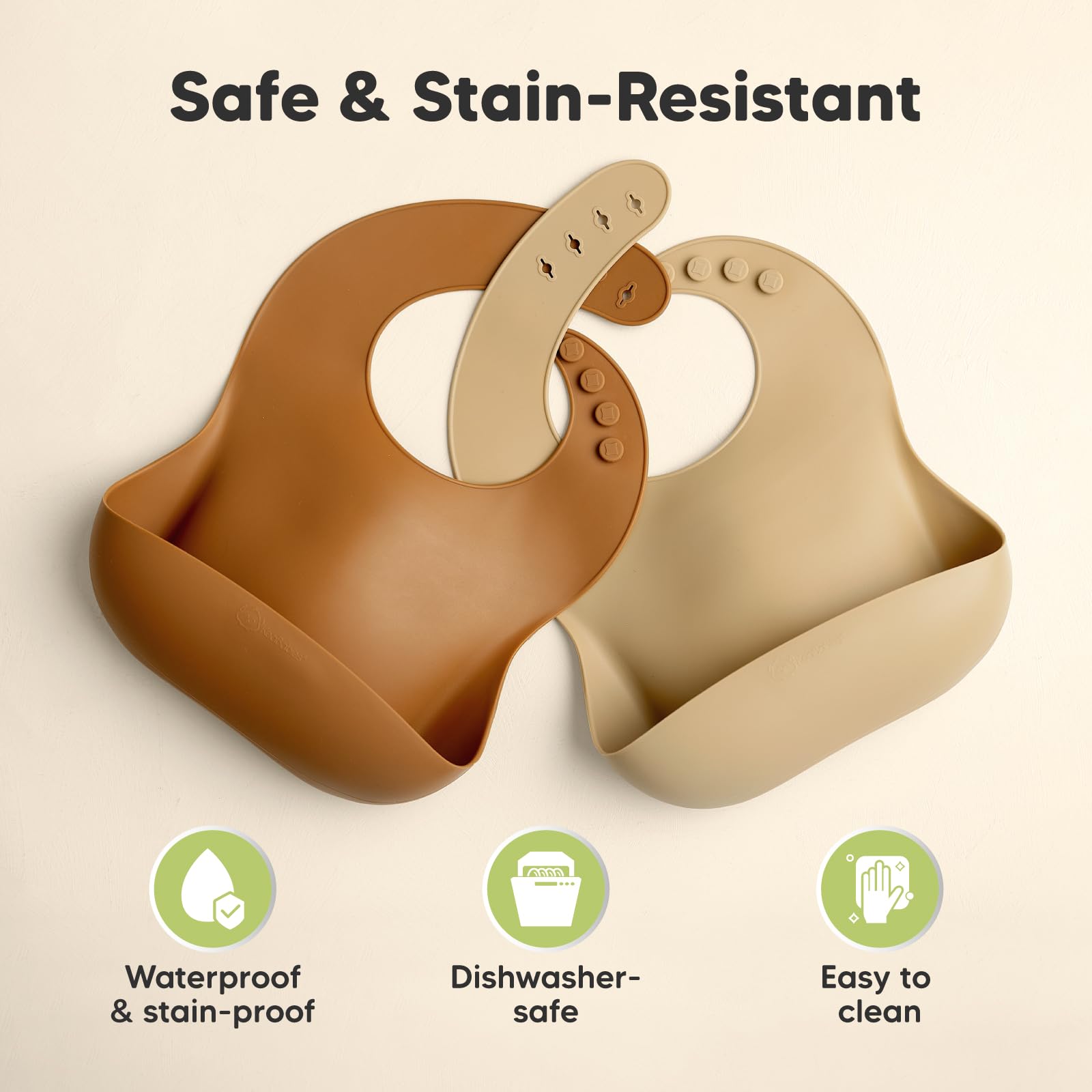 Foto 6 | Baberos de Silicona Keababies Resistentes 2 Pack  - Venta Internacional