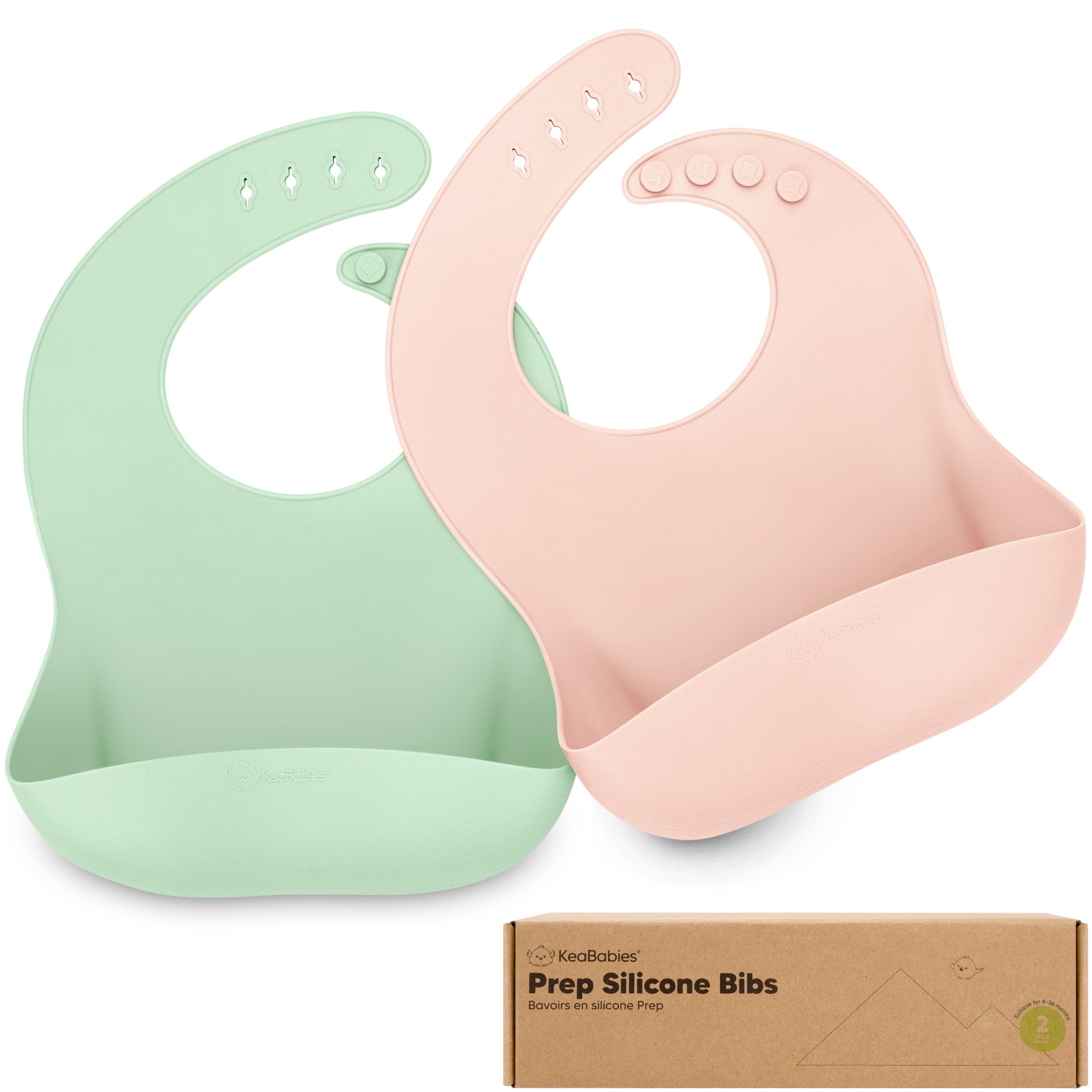 Foto 1 | Babero de Silicón Keababies 2 Piezas - Venta Internacional