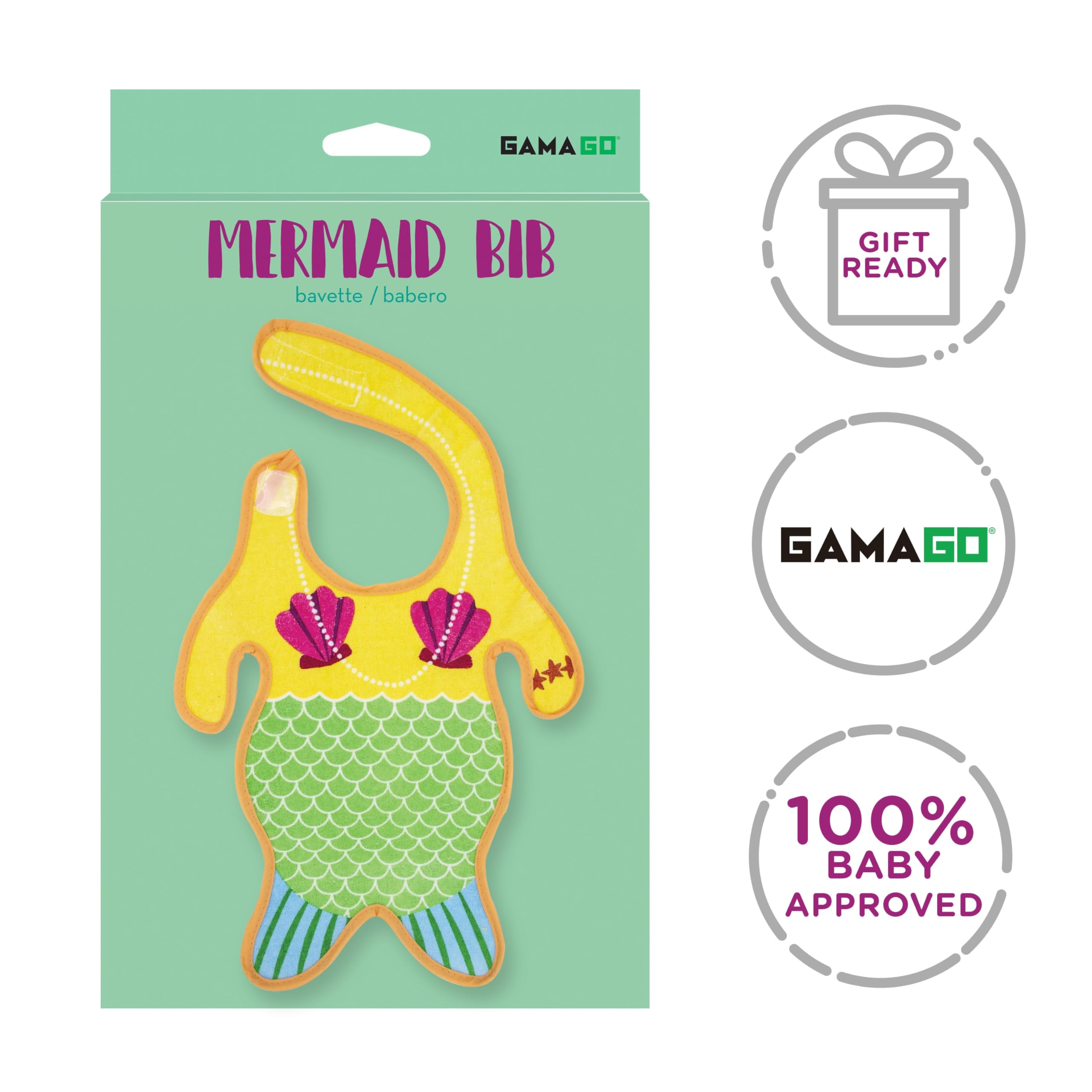 Foto 8 pulgar | Babero Gamago De Felpa Con Forma De Sirena Para Bebés De 6 Meses O Más  Unisex - Venta Internacional.