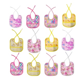 Foto 1 | 12 Piezas Baberos Para Bebe Tela Frente Impermeables Atras