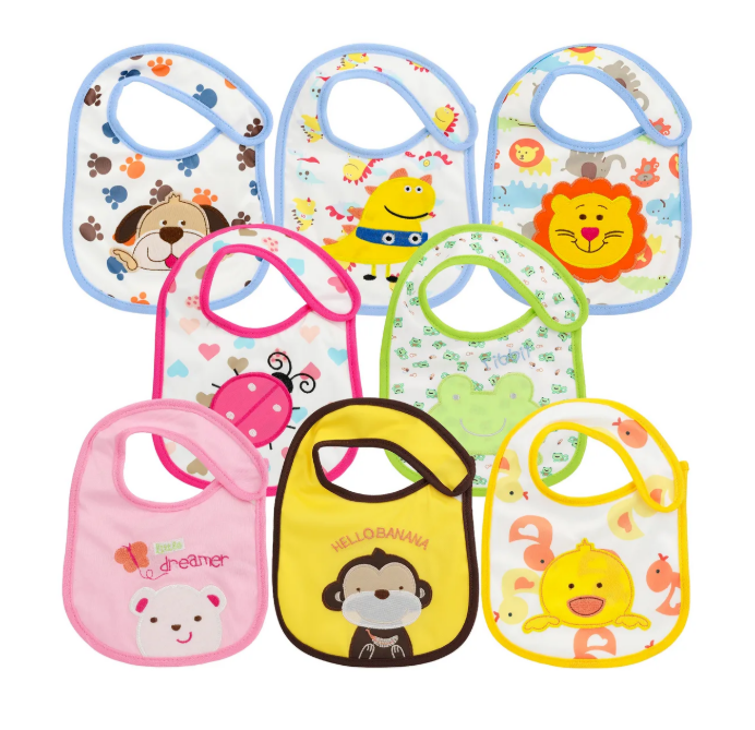 Juego de Baberos Impermeables para Bebé 8 Piezas