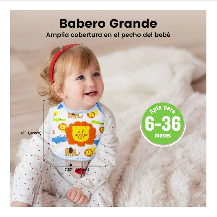 Foto 3 pulgar | Juego de Baberos Impermeables para Bebé 8 Piezas