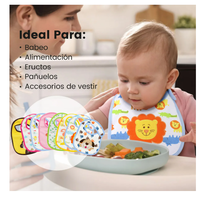 Foto 4 | Juego de Baberos Impermeables para Bebé 8 Piezas