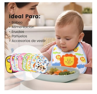 Foto 4 | Juego de Baberos Impermeables para Bebé 8 Piezas