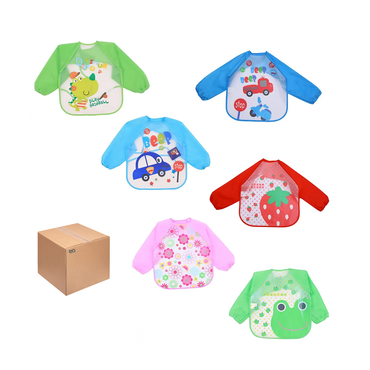 6 Piezas Baberos Impermeables Eo Safe Imports Esi-21206 Multicolor