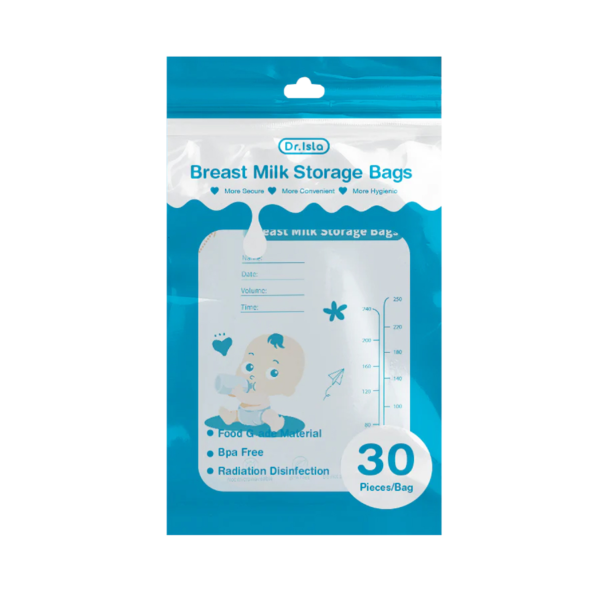 Foto 2 pulgar | Bolsas Para Almacenar Leche Materna Dr Isla 250ml 30pz