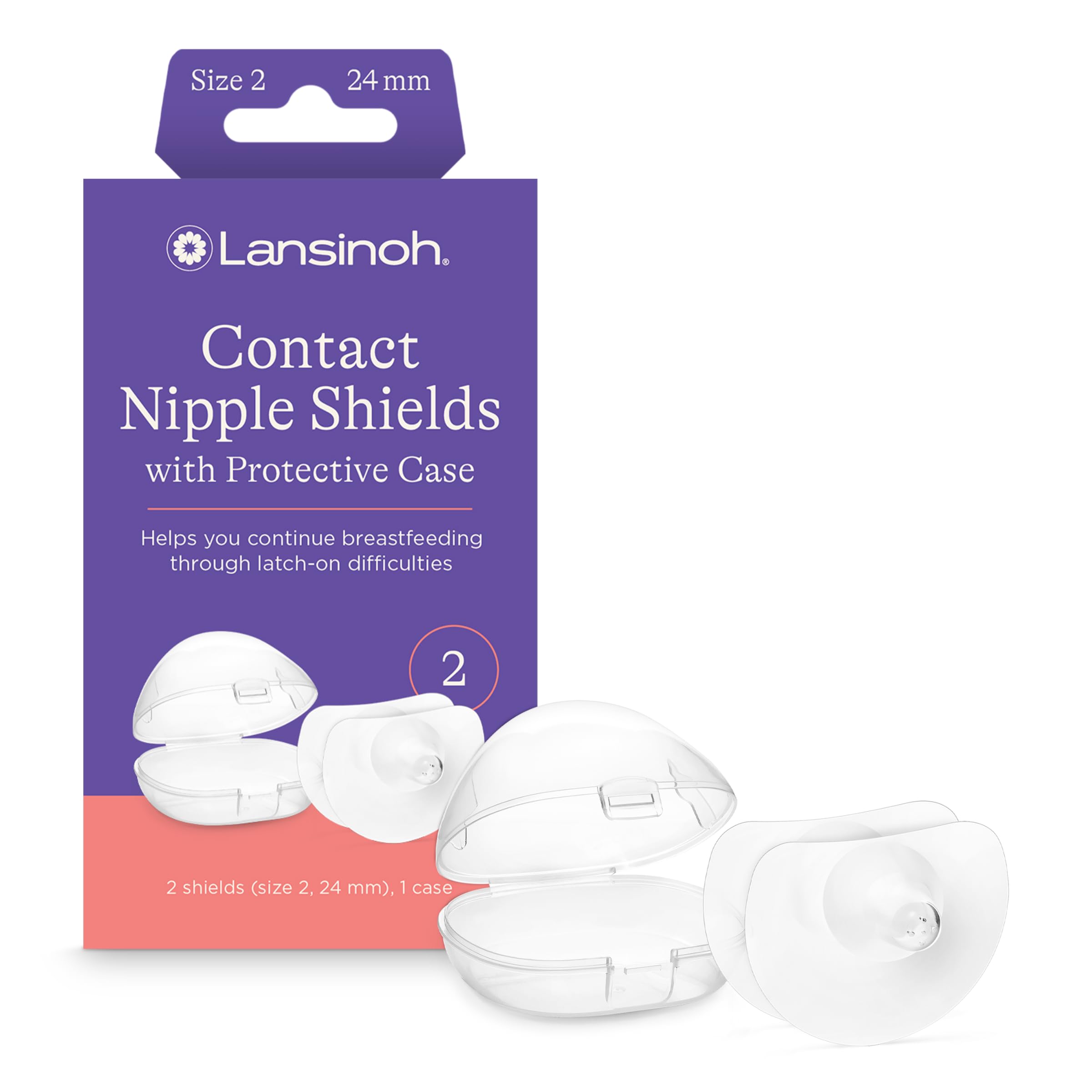 Foto 2 pulgar | Protectores De Pezones Lansinoh Contact Para Amamantar (24 Mm) X2 - Venta Internacional.