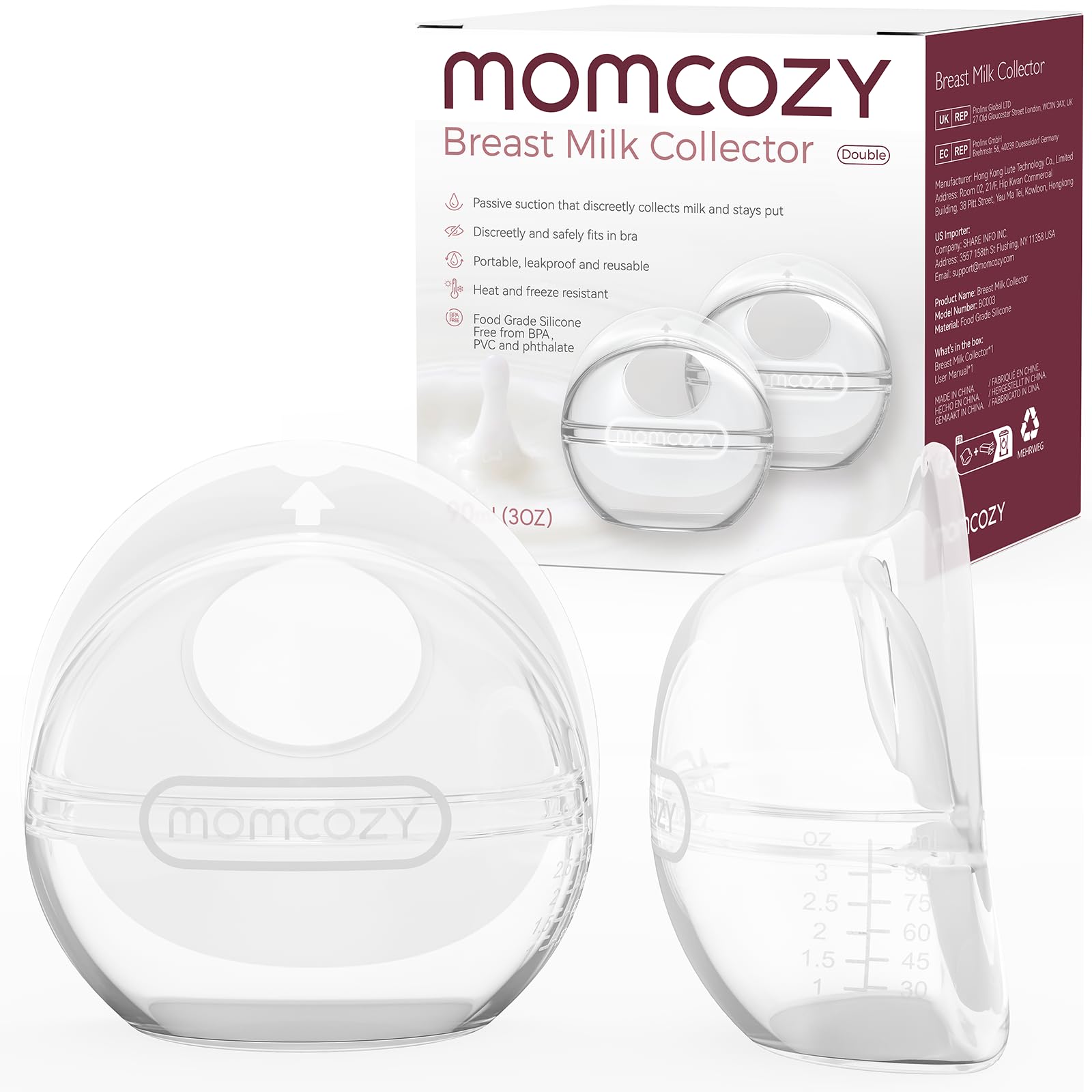 Foto 2 pulgar | Colector De Leche Materna Momcozy, Silicona Reutilizable, 90 Ml (paquete De 2) - Venta Internacional.