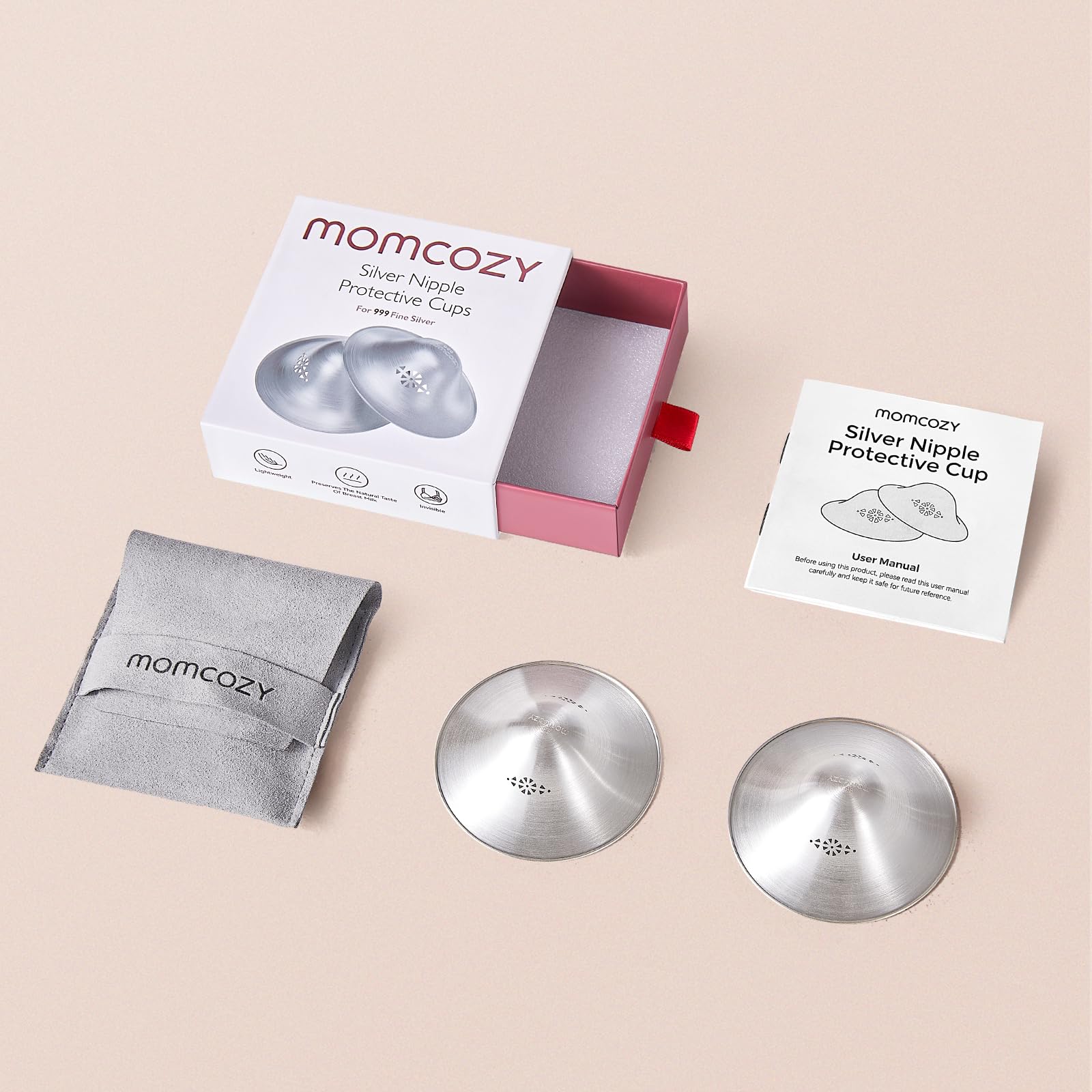 Foto 7 | Copas De Lactancia Momcozy 999 Silver Para Pezones, Tamaño Regular - Venta Internacional.