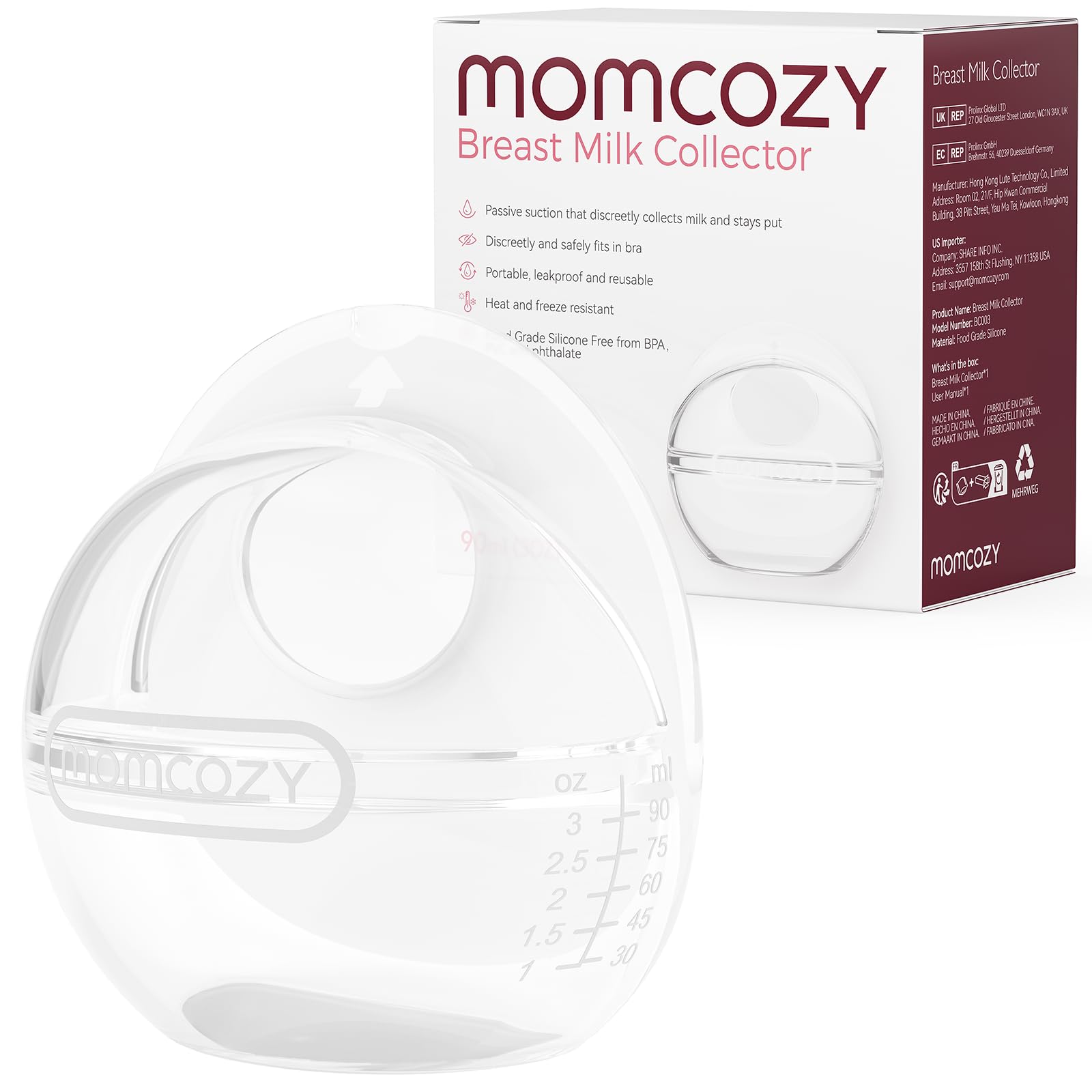Foto 2 pulgar | Colector De Leche Materna Momcozy, Silicona Reutilizable, 90 Ml, 1 Unidad - Venta Internacional.