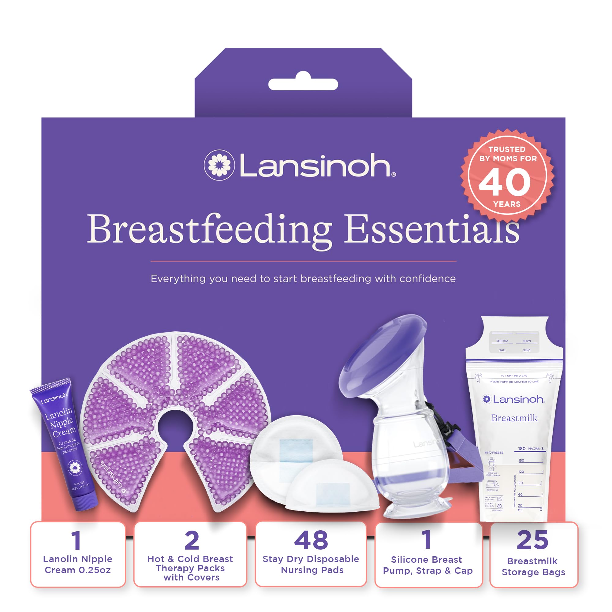 Kit Esencial De Lactancia Lansinoh Para Nuevas Mamás, 77 Piezas - Venta Internacional.