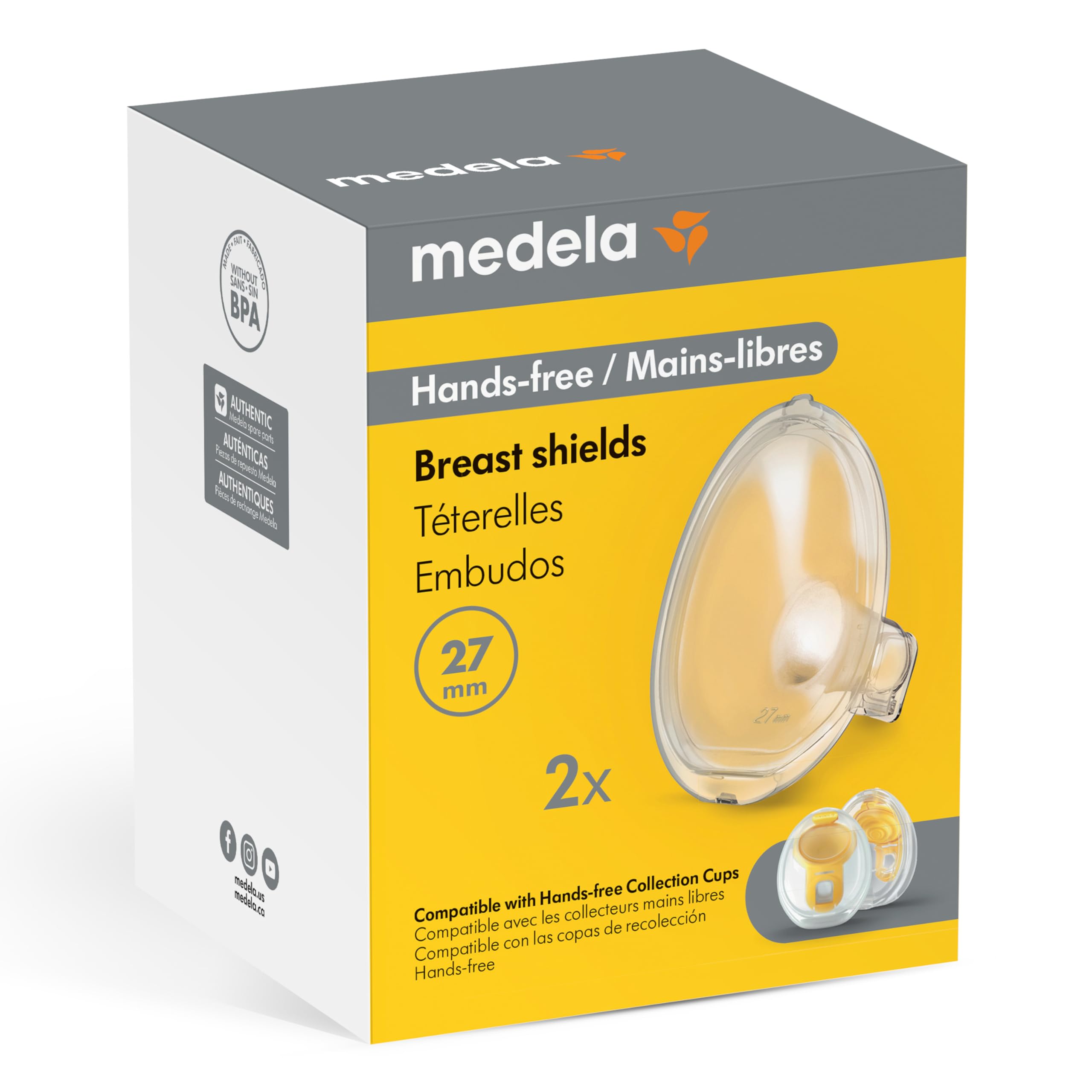 Foto 3 pulgar | Breast Shields Medela de 27 mm para Vasos 2 Unidades - Venta Internacional