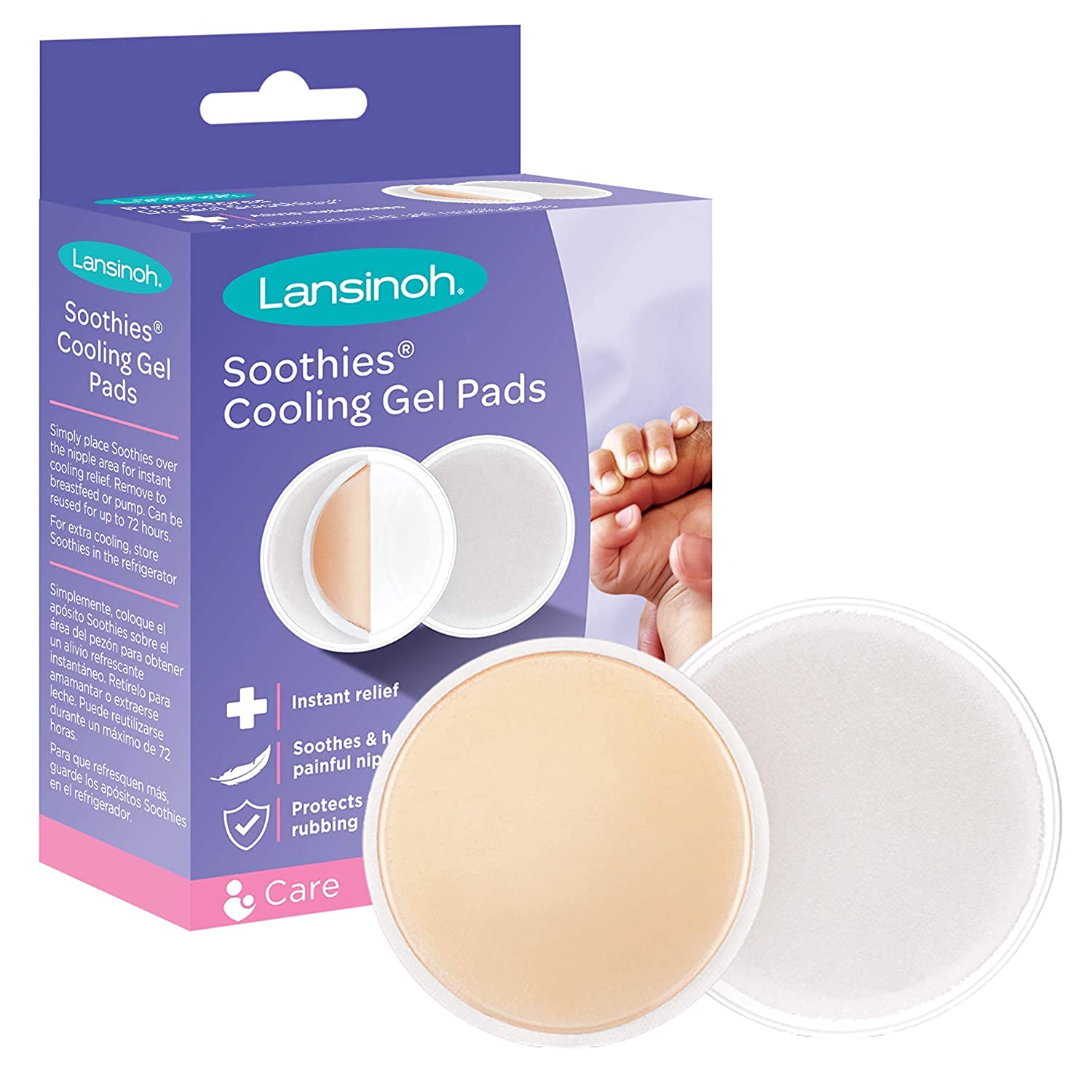 Foto 2 pulgar | Almohadillas De Gel Lansinoh Soothies, 2 Pares, Paquete De 3 Para Pezones Doloridos - Venta Internacional.