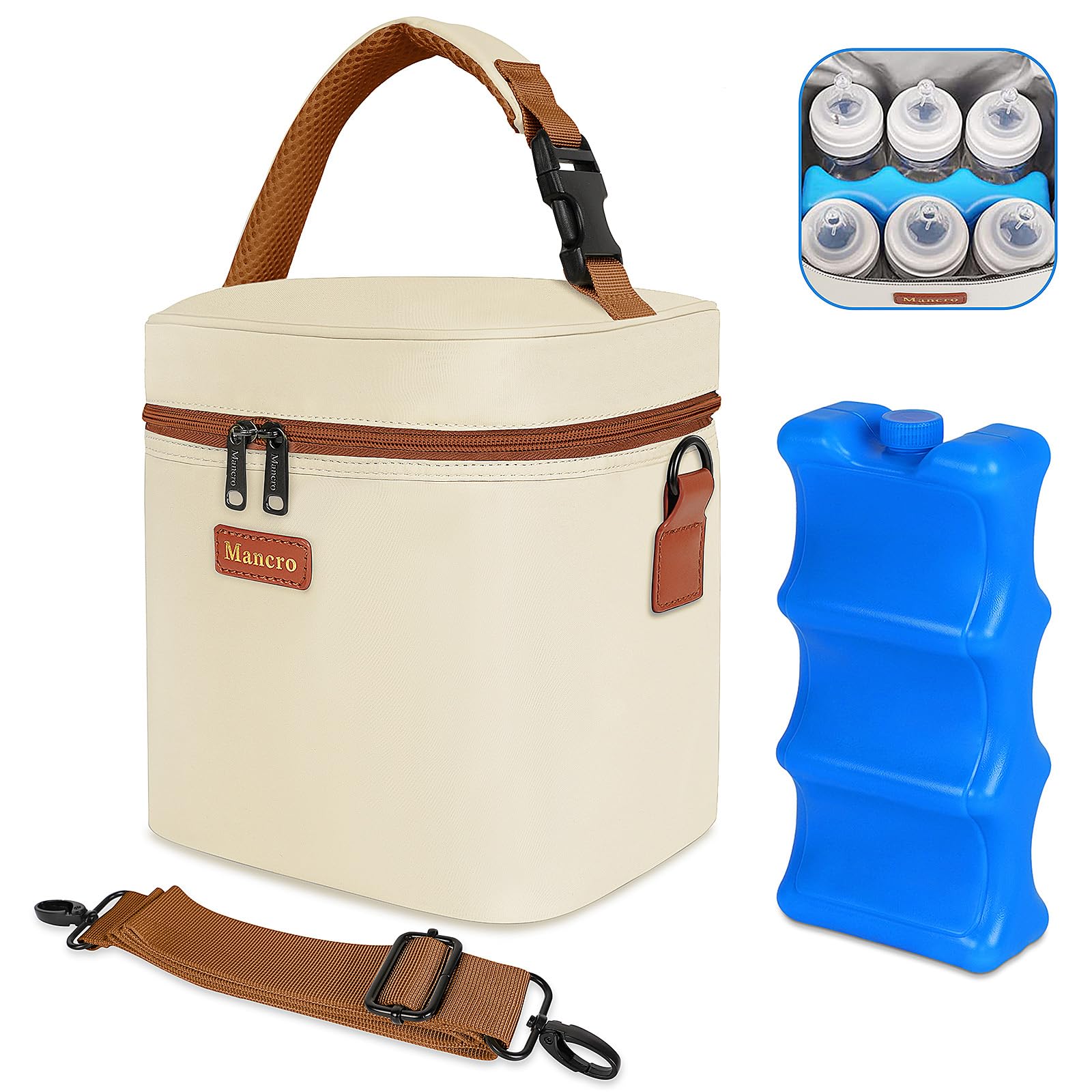 Foto 2 pulgar | Bolsa Enfriadora De Leche Materna Mancro Con Bolsa De Hielo De 8,5 L, Color Beige - Venta Internacional.