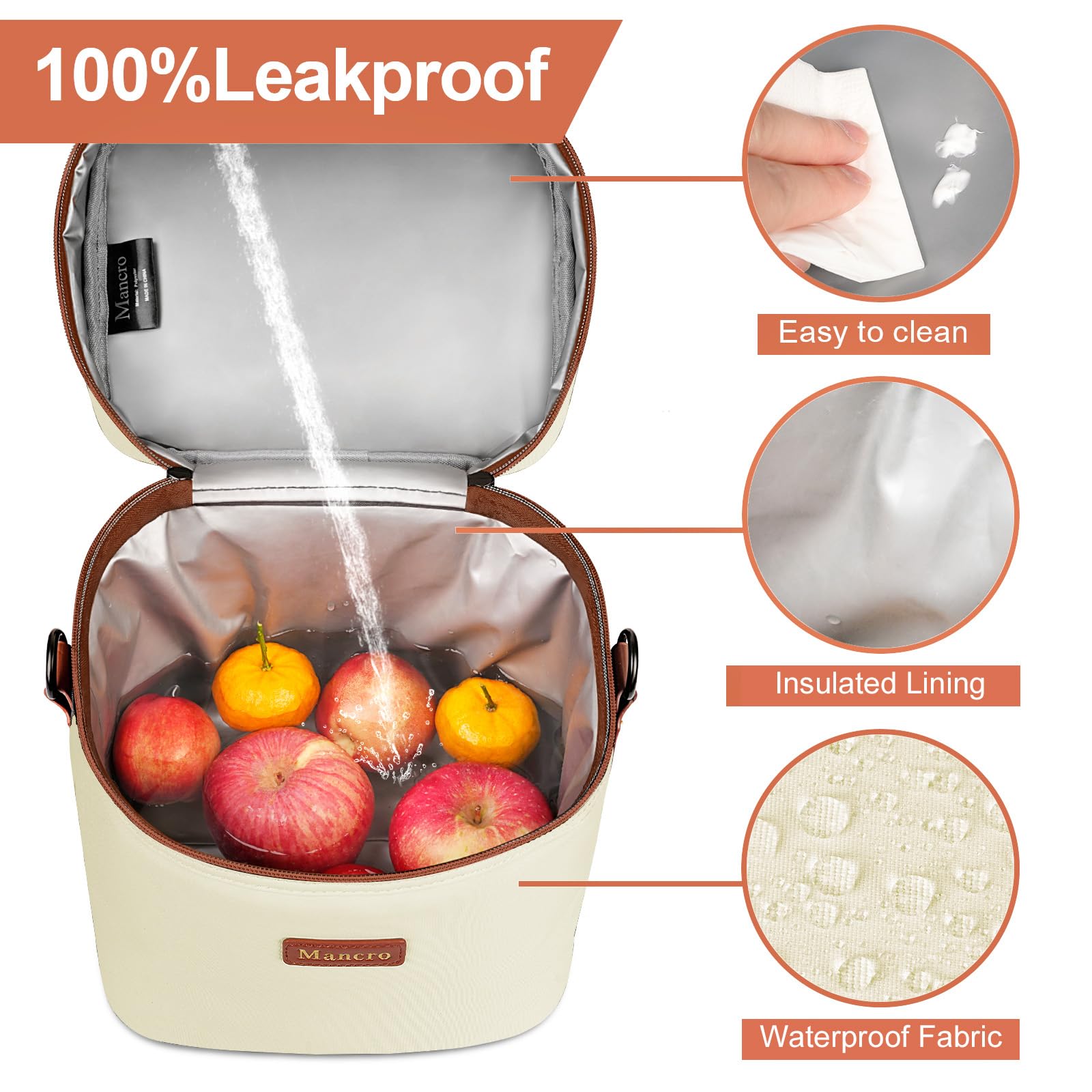 Foto 5 pulgar | Bolsa Enfriadora De Leche Materna Mancro Con Bolsa De Hielo De 8,5 L, Color Beige - Venta Internacional.