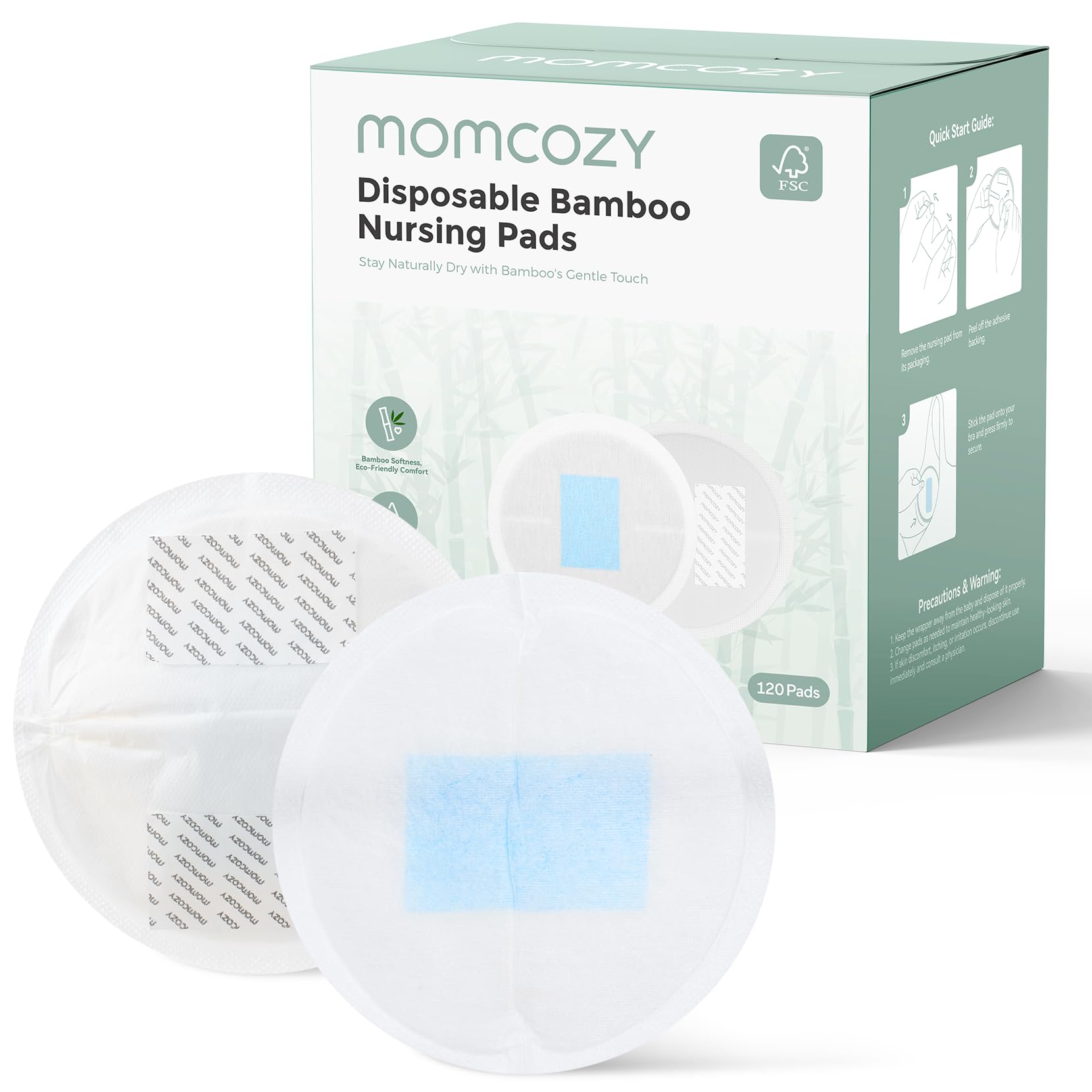 Foto 2 pulgar | Almohadillas De Lactancia Desechables Momcozy Bamboo 120 Unidades - Venta Internacional.