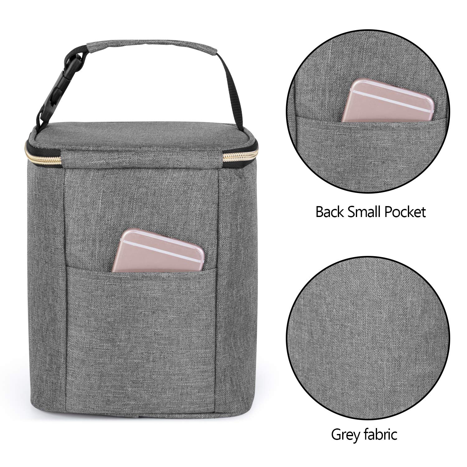Foto 5 pulgar | Bolsa Térmica Para Leche Materna Teamoy Para 4 Biberones De Hasta 270 Ml, Color Gris - Venta Internacional.