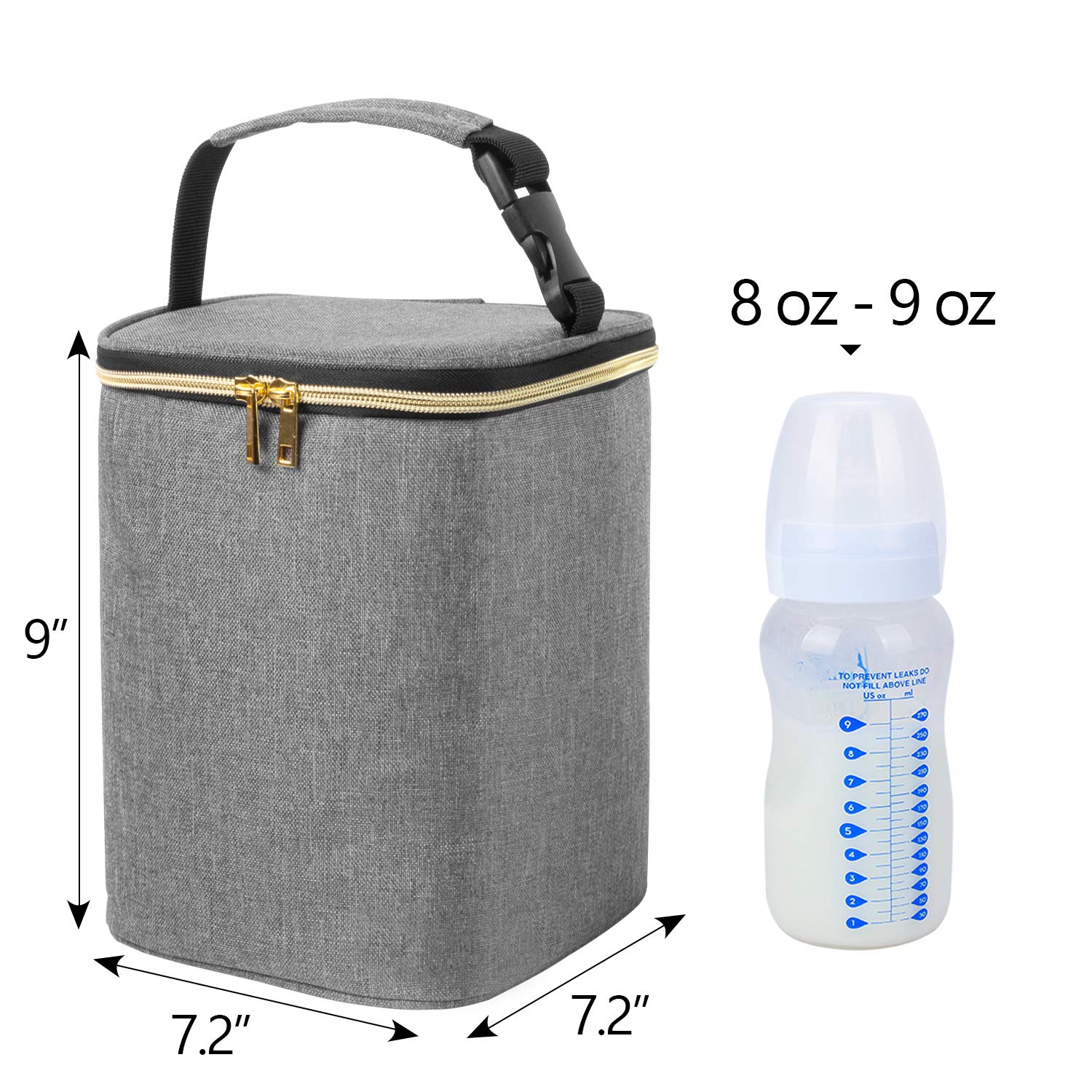Foto 6 | Bolsa Térmica Para Leche Materna Teamoy Para 4 Biberones De Hasta 270 Ml, Color Gris - Venta Internacional.
