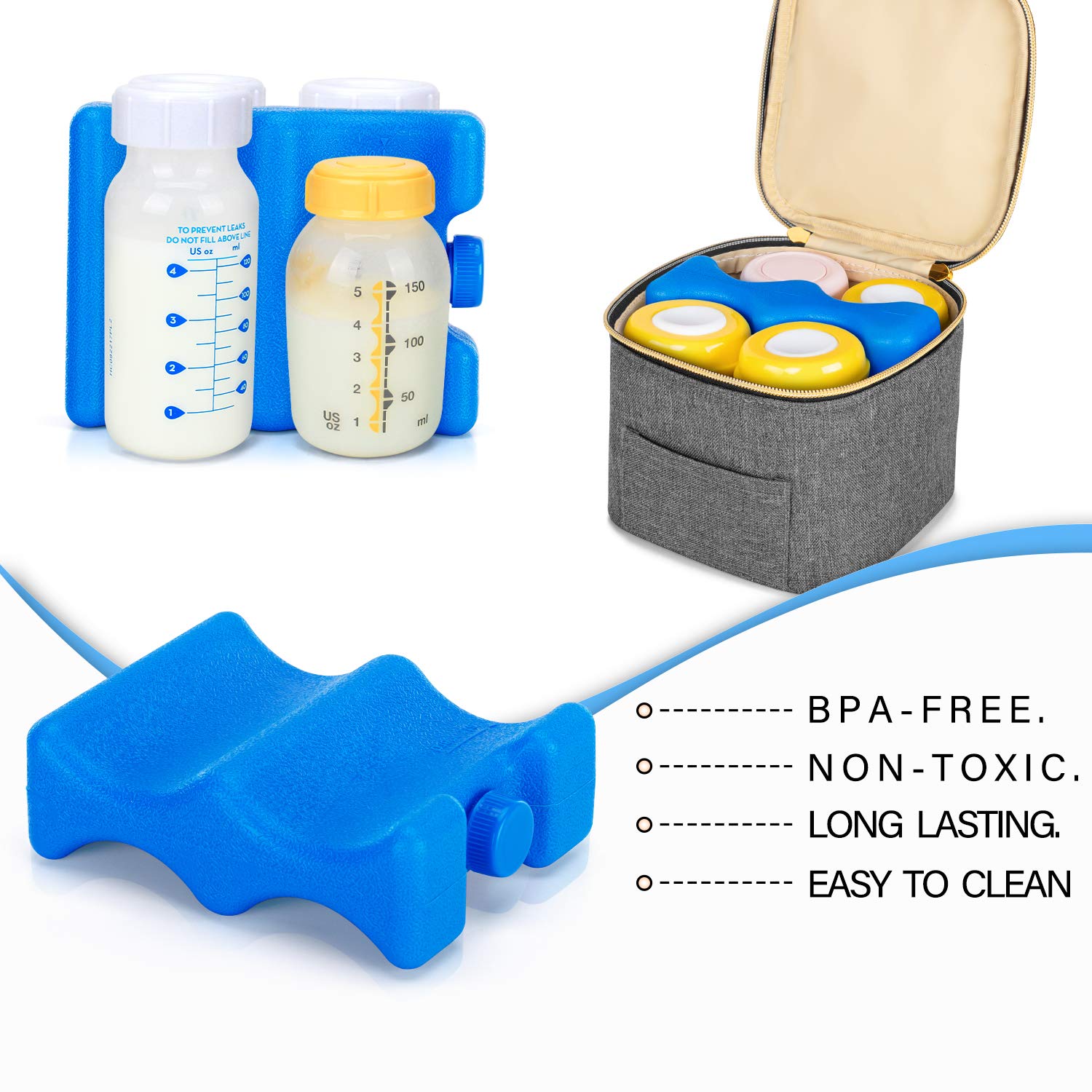 Foto 4 | Paquete De Hielo Para Leche Materna Teamoy, Paquete De 2 Para Almacenamiento Sin Bpa - Venta Internacional.