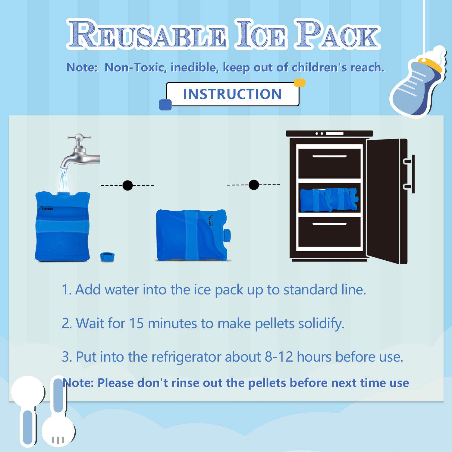 Foto 6 pulgar | Paquete De Hielo Para Leche Materna Teamoy, Paquete De 2 Para Almacenamiento Sin Bpa - Venta Internacional.