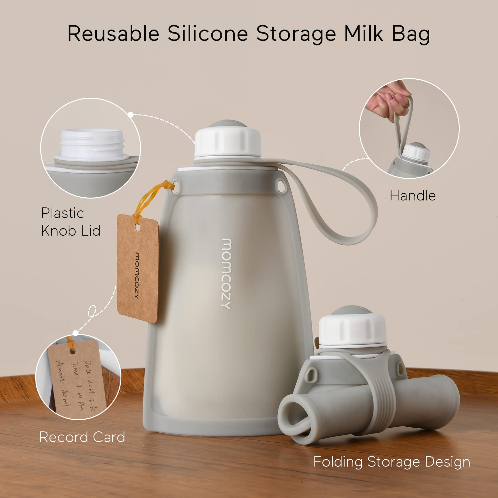 Foto 3 pulgar | Bolsas De Almacenamiento De Leche Materna Momcozy De Silicona, 250 Ml, 5 Unidades, Color Gris - Venta Internacional.