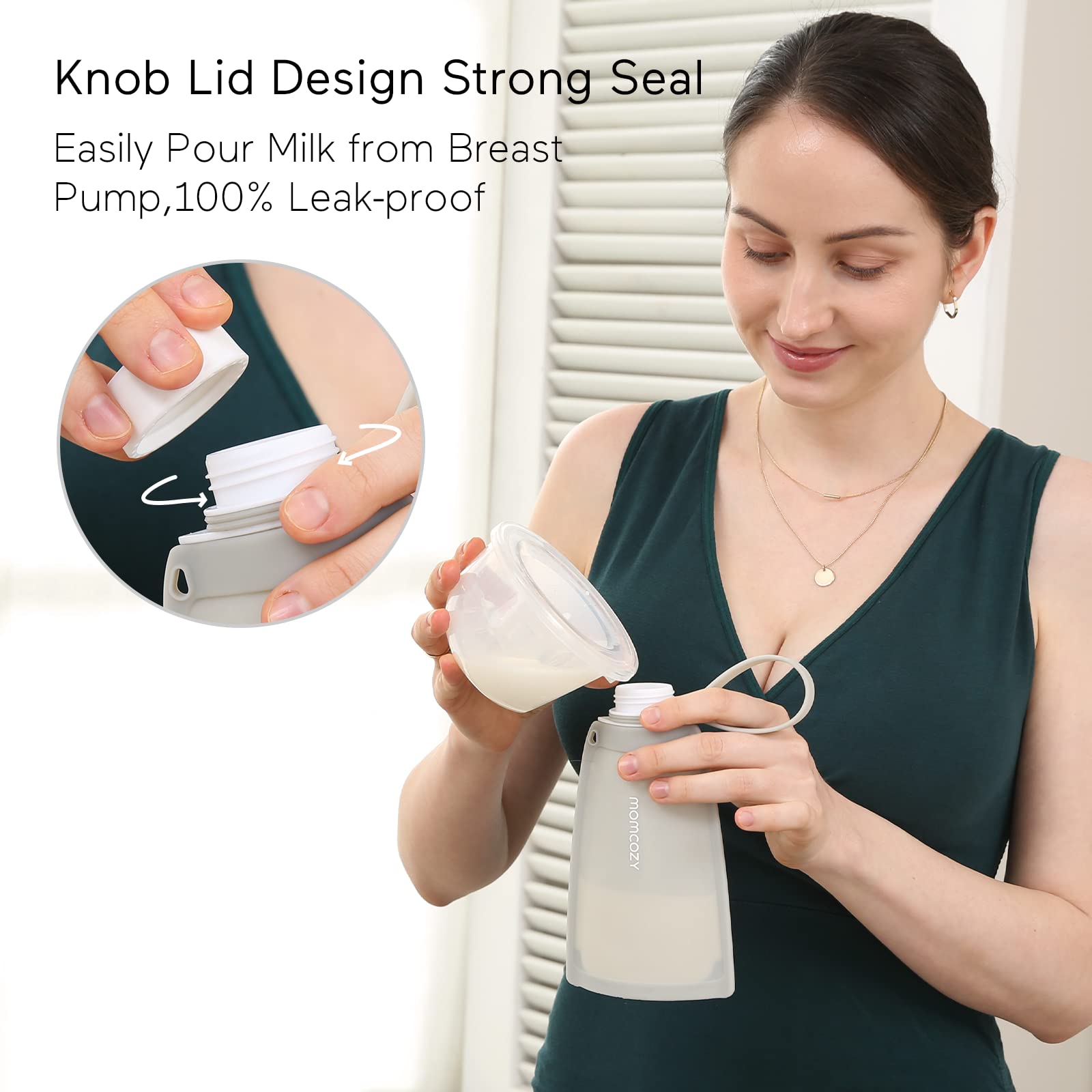 Foto 5 pulgar | Bolsas De Almacenamiento De Leche Materna Momcozy De Silicona, 250 Ml, 5 Unidades, Color Gris - Venta Internacional.