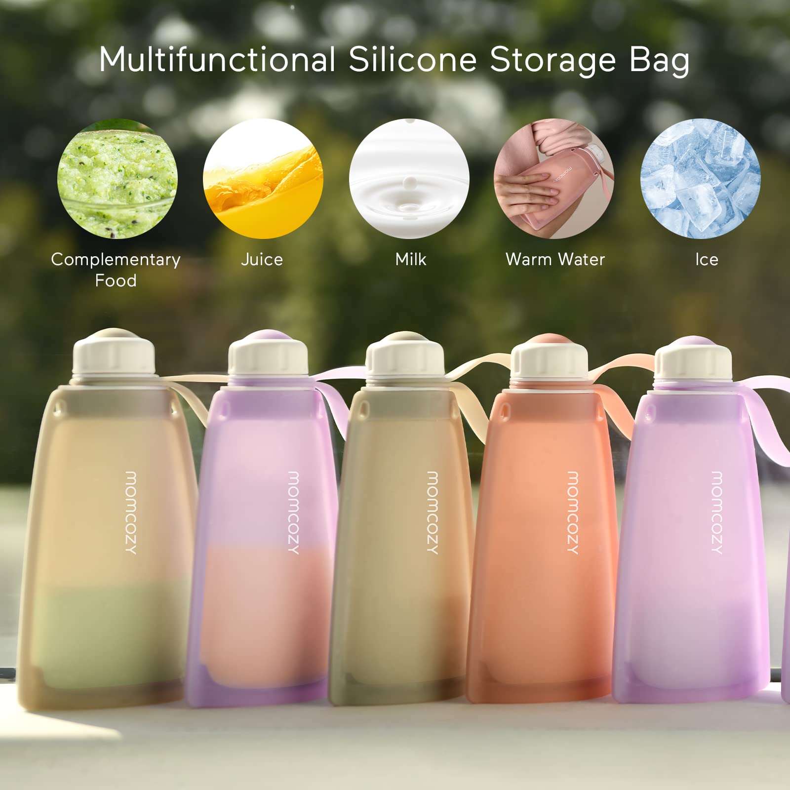 Foto 6 | Bolsas De Almacenamiento De Leche Materna Momcozy De Silicona, 250 Ml, 5 Unidades, Color Gris - Venta Internacional.
